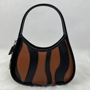 Coach Ergo Bag Wavy Stripe Upcrafted Coachtopia Leather In Brown Black CQ004